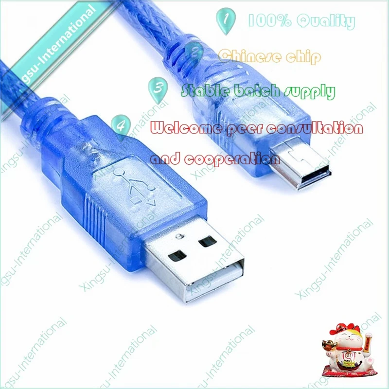 

1PSC/ Piece Usb Printer Blue Data Cable For Aarduno 2560 Due To Por Micro Mini