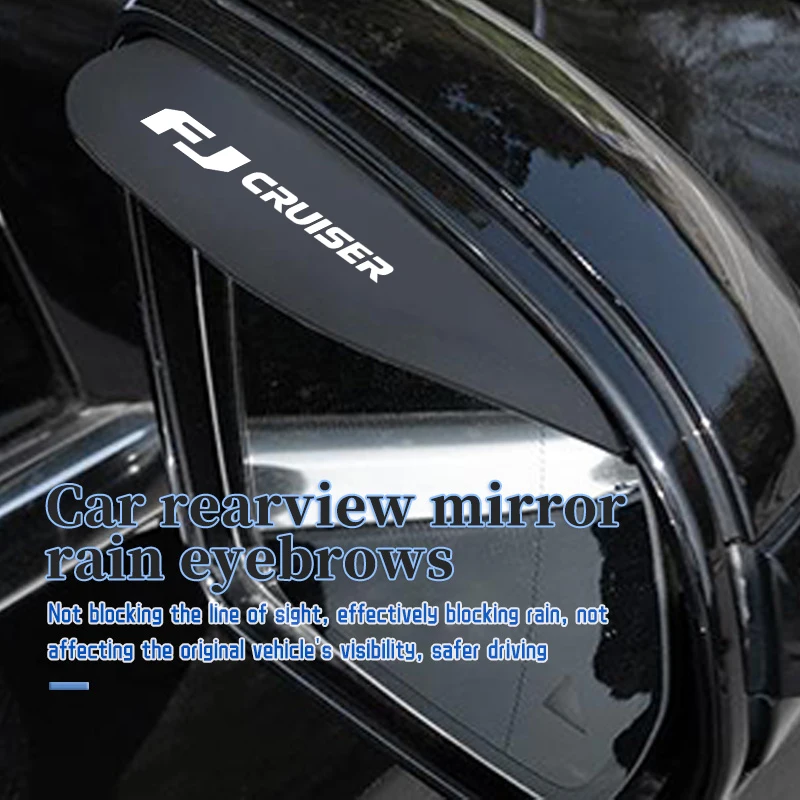 2PCS Soft Rubber Rearview Mirror Rain Eyebrow Styling Accessories For Toyota FJ Cruiser Prado150 V8 200 2010 2014 2016 2017 FJ40