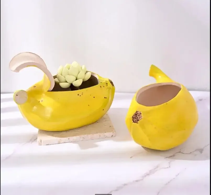 

Ceramic Succulent Pot Cartoon Banana Flower Decoration Potted Garden Pots Plant Decorative Vase Planters