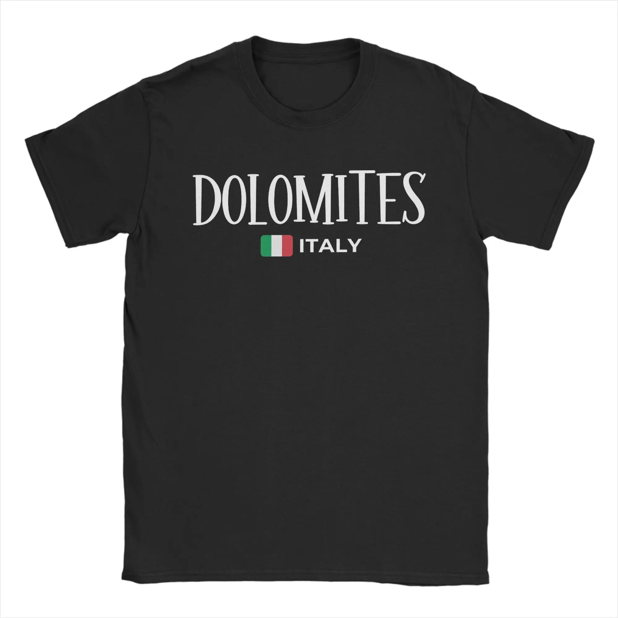 Camisetas para hombre Dolomitas bandera de Italia Vintage camisetas de algodón puro manga corta escalada senderismo camiseta cuello redondo mercancía verano