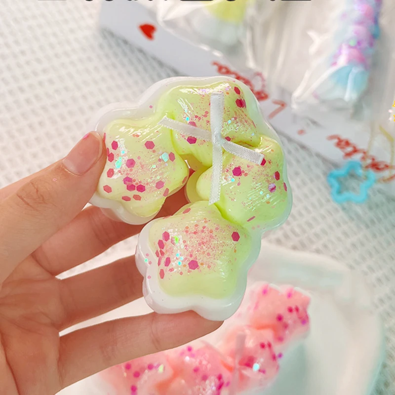 1Pcs Cartoon Süße Nette Sterne Creme Streifen Weiche Prise Rebound Spielzeug Erwachsene Kinder Spaß Squeeze Stress Relief Spielzeug Geburtstag geschenke