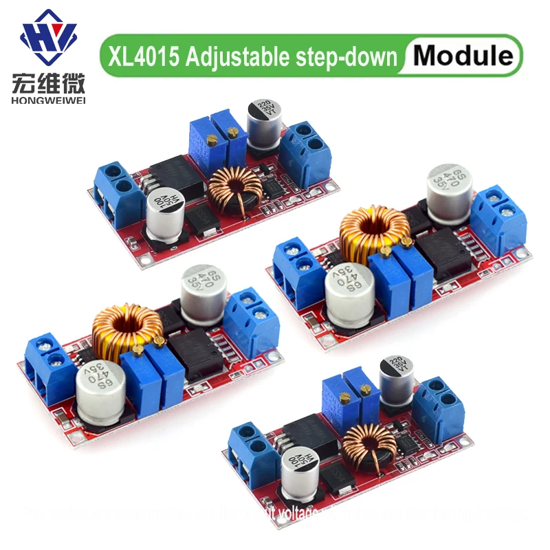 4 PCS 5A DC-DC Adjustable Buck Converter XL4015 4 - 38V to 1.25 - 36V Step Down Power Supply Voltage Regulator Power Module