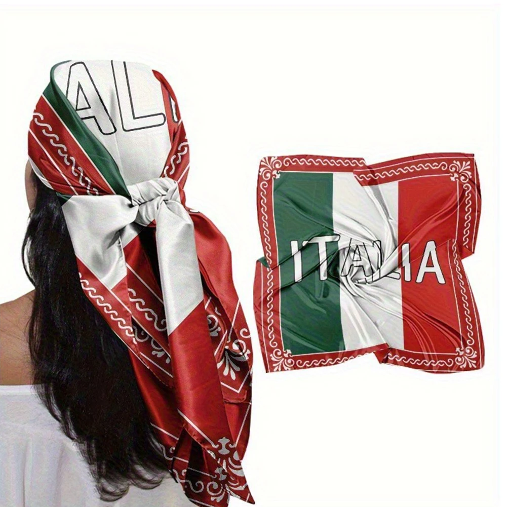 National Flag Printed Bandana Square Scarf for Football Sports Fans Sports Events Cheerleading Headband Headwrap Hairband