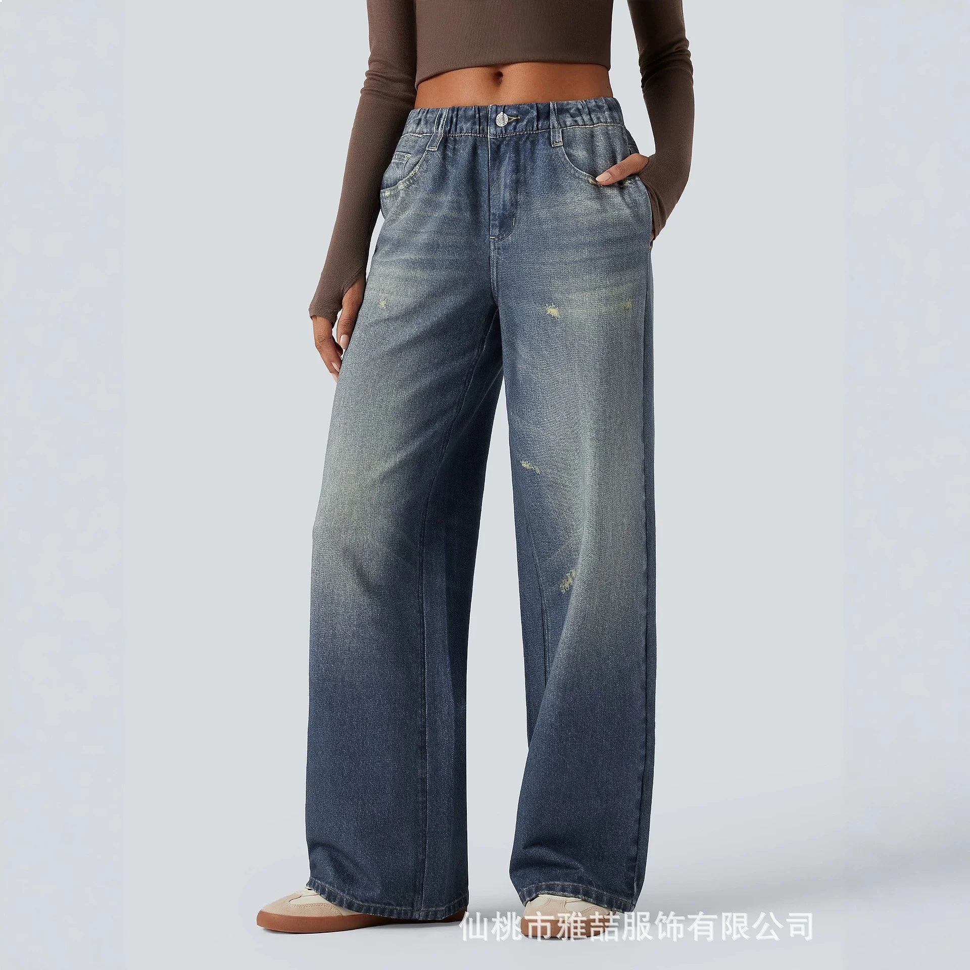 Mid Rise Denim Print Jean Casual Jeans Pants Trousers for Women Spring Summer