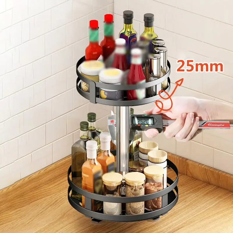 360 Degree Rotate Kitchen Spice Rack Household Spice Storage Rack Cabinet Organizer Spice Rack Kitchen Spice Bottle Rack