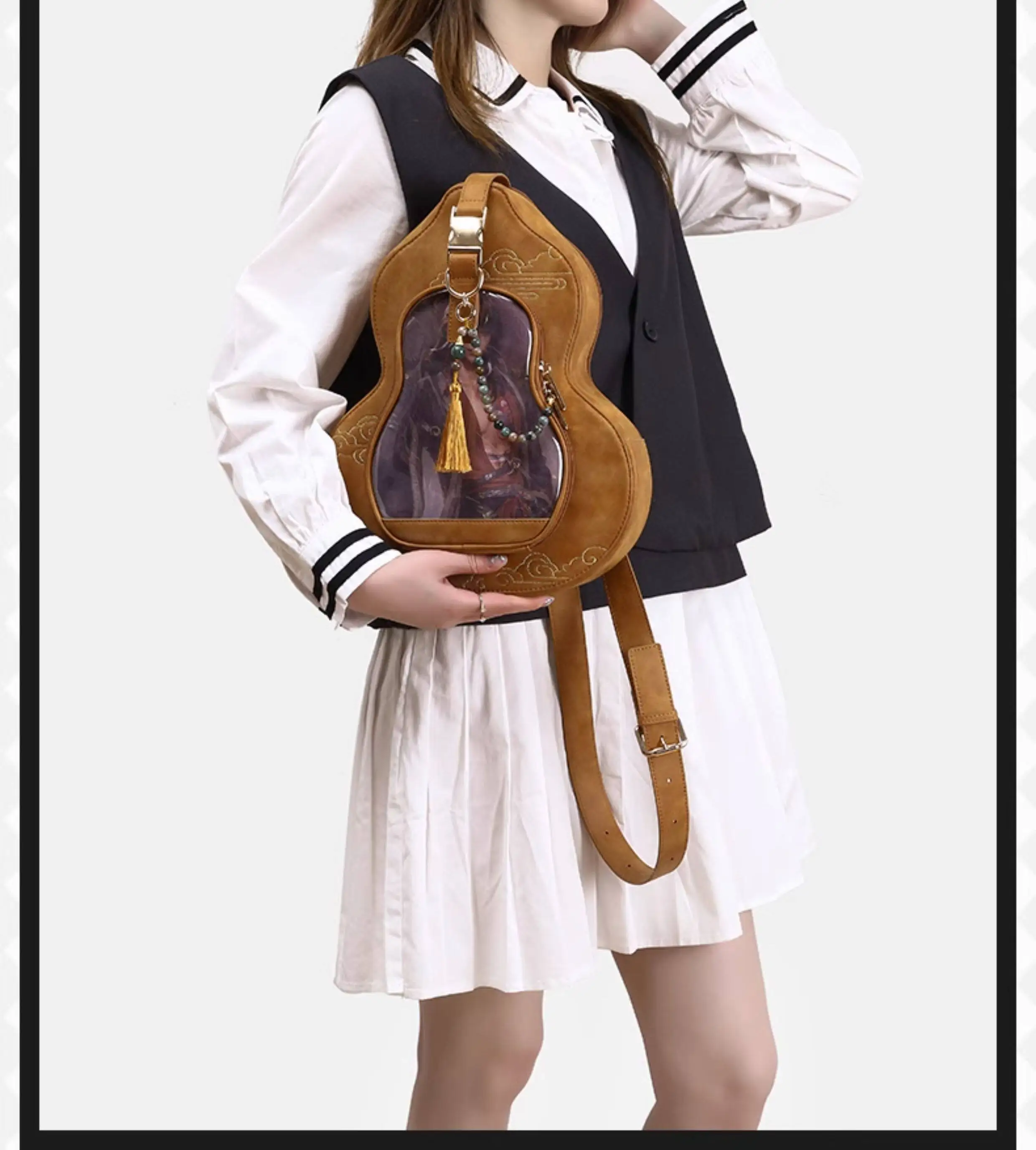 Original Antique Small Food Gourd Lta Bag Oblique Lta Bag Female Chinese Style Han Element Breast Shoulder Bag Neutral Style