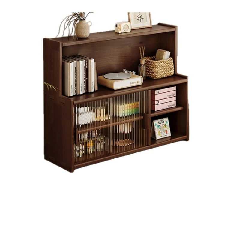 Solid wood bay window cabinet antique storage locker balcony renovation display rack multi-layer shelf window sill