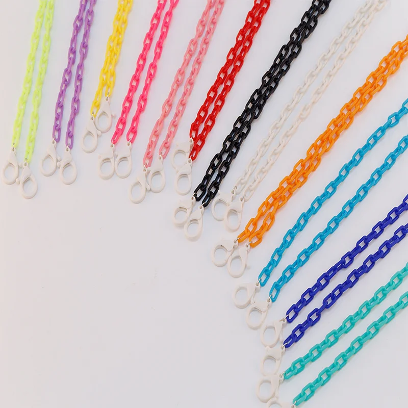 

Fluorescent Yellow Resin Glasses Chains Hangs Mask 2022 Acrylic Chain Links Accessories Women Summer Jewelry Retro Decorative
