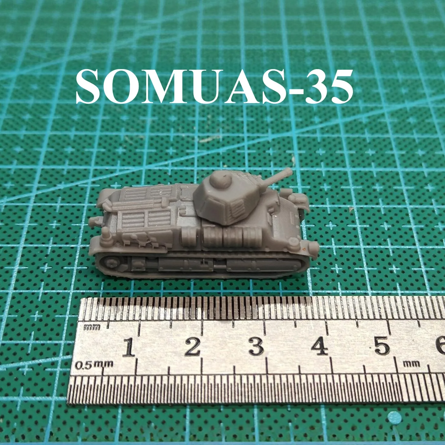

Французский танк SOMUAS-35, 3D-печать, миниатюрная модель танка в масштабе 1/144, из смолы, под покраску.
