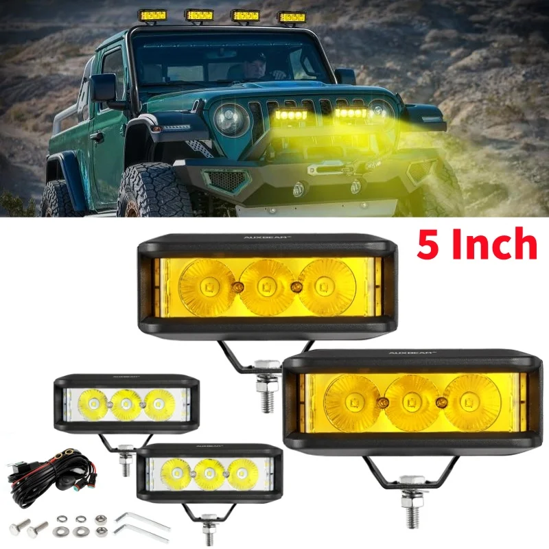 

1Pair 5 Inch LED Driving Work Lights 34W*2 LED Light Bar with Wiring Harness Accessories For Jeep Truck SUV ATV UTV