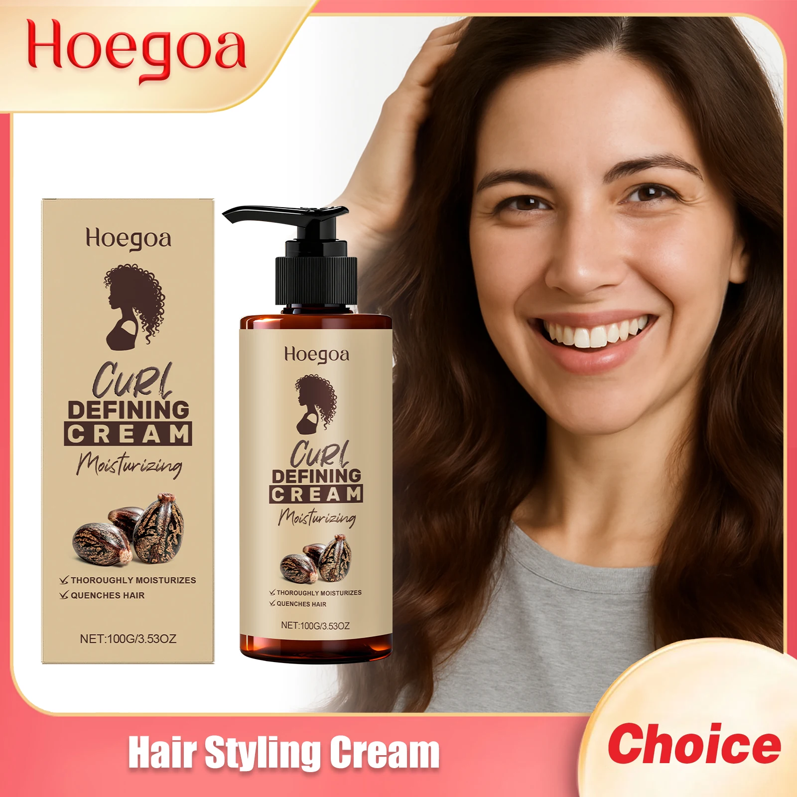 

HOEGOA Curling Styling Cream Eliminate Frizz Deeping Hydrate Nourishing Keep Smooth Reduce Loss Improve Quality Hair Care Cream