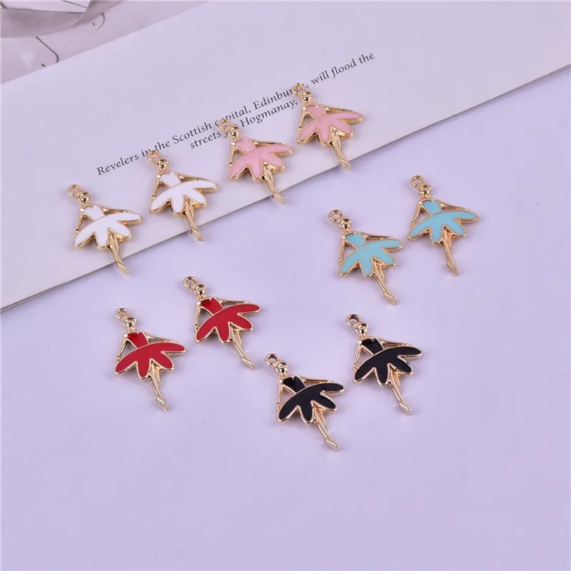 1 ud. Colgante de aleación de moda con diseño de muñeca bailarina de ballet, para joyería, pendientes, collares y dijes DIY