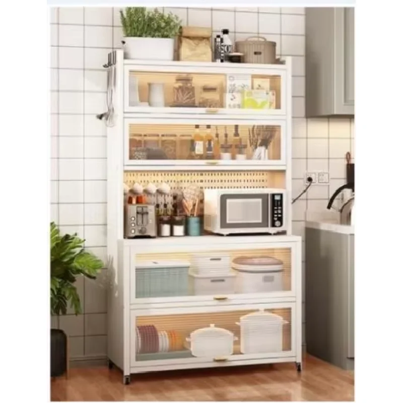 

Factory Custom 5 Tier Kitchen Pantry Storage Cabinet Utility Storage Shelf Bookcase Microwave Rack Storage