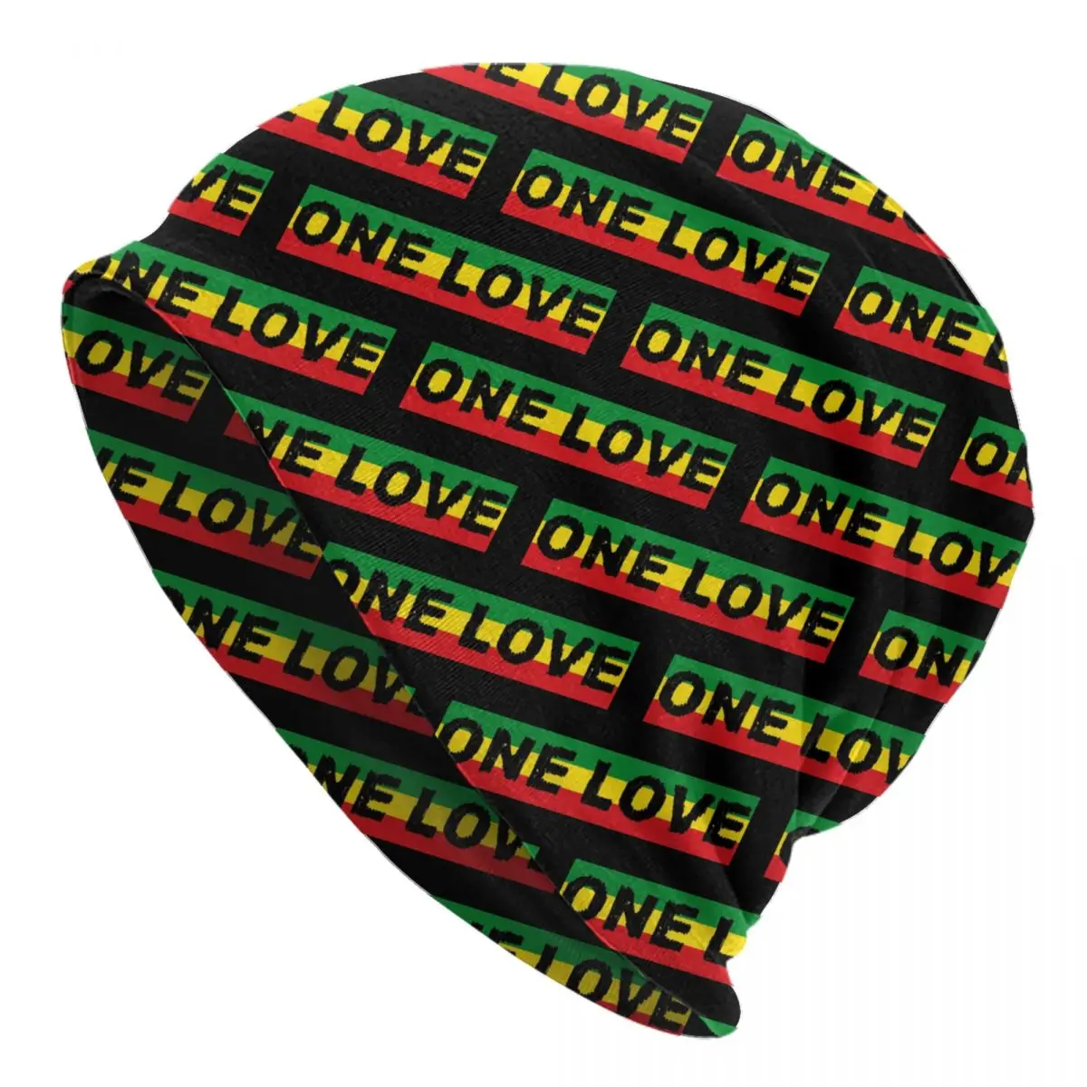 Custom One Love Reggae Jamaica Flag Beanie Cap Unisex Winter Warm Bonnet Homme Knitted Hats Skullies Beanies Caps For Men Women