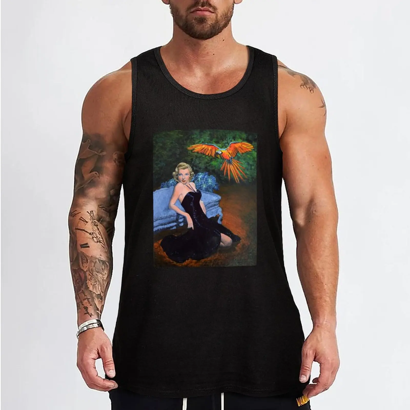 Jungle Hideaway - macaw movie star Tank Top gym man vest fashion 2024 man t-shirts for men