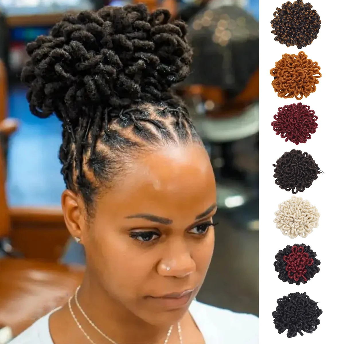 1 pz panini per capelli afro sintetici Dreadlock Chignon con coulisse clip in coda di cavallo pezzi di capelli per donne nere