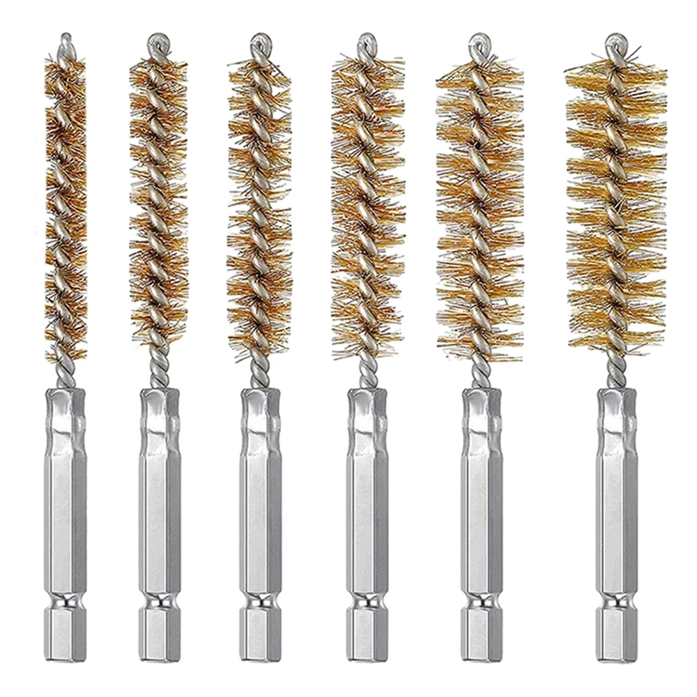 Steel Bore Wire Brush Set Twisted Wire Stainless Steel Cleaning Brush 1/4 Inch Hex Shank for Power Drill Impact Driver Washing