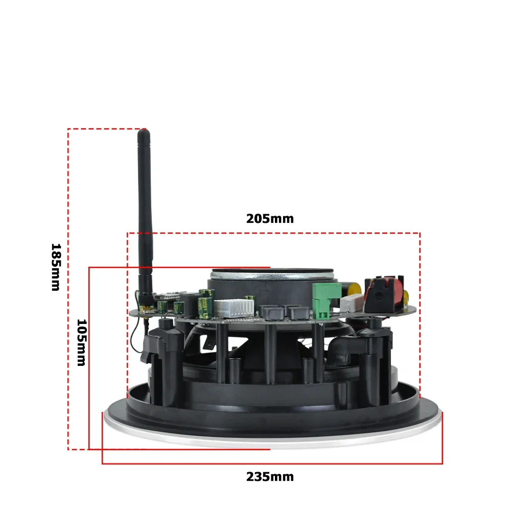 2 pçs alto-falante de teto 6 polegada bluetooth wifi classe d amplificador alta fidelidade estéreo sistema som cinema em casa para sala estar
