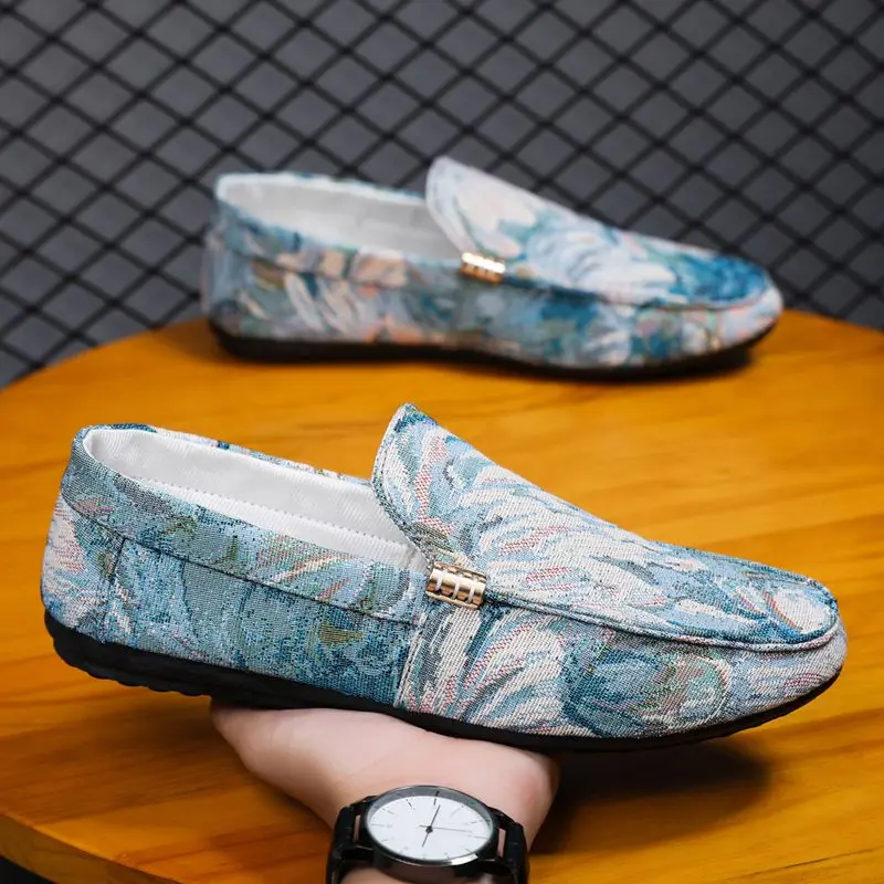

Summer Breathable Cloth Shoes 2026 New Men's Spring Casual Flat Shoes Male Soft Bottom Sweat-absorbing Leisure Shoes Loafers