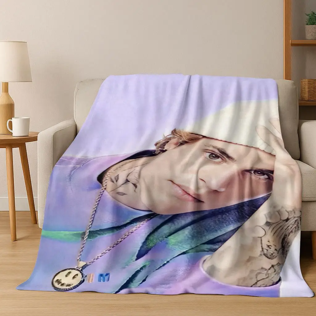

26 Style Justin Bieber Superstar Singer Flannel Blanket,Warm and Cozy Soft Throw Blanket for Home Bedroom Bed Sofa Cover Kid