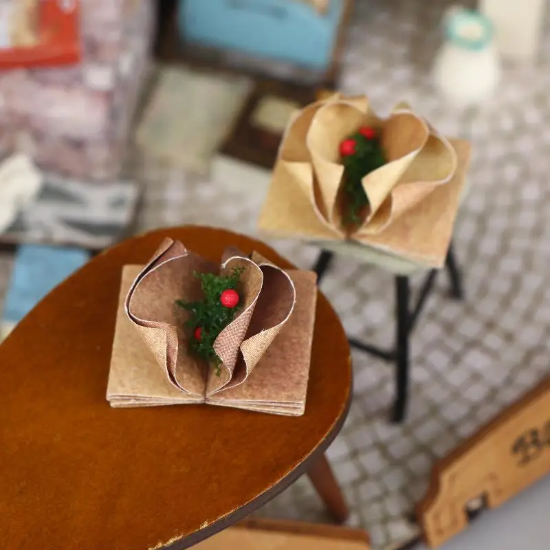 Modèle de livre magique miniature pour maison de poupée 1/12, scène du monde sorcier, ornement pour maison de poupée, décoration vintage, accessoires photo