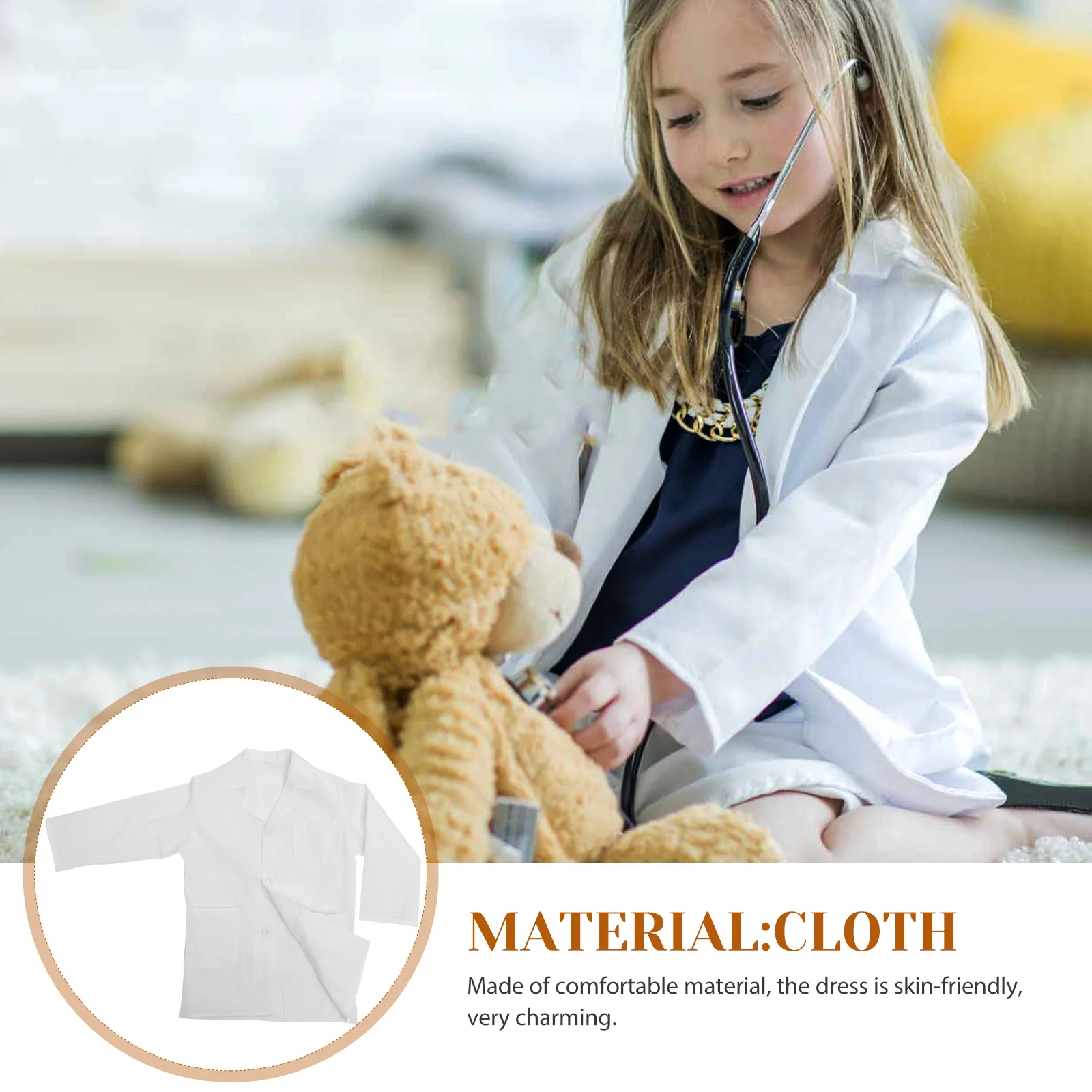 Bata de laboratorio para niños, disfraz de médico para niños, talla XS, 105cm, lavable, reutilizable, abrigo de científico para fiesta, actuación, fotografía, baile