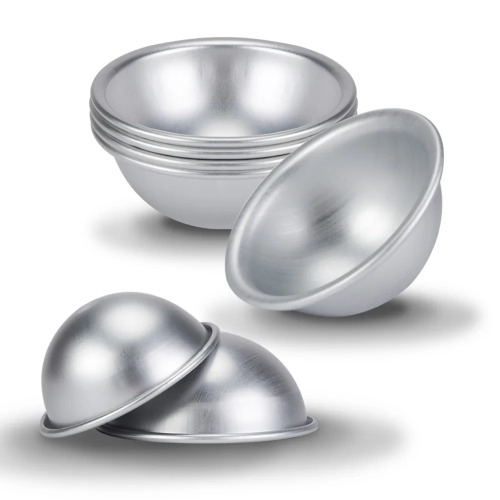 Aluminum Dome Cake Pan Shallow Half Sphere Rolled Rim Edge Half Sphere Mold Non-Stick Silver Hemisphere Cake Pan Pastry Making