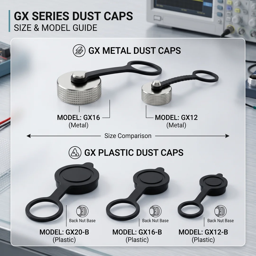 10Pcs GX12 GX16 GX20 Aviation Socket Waterproof Dust Cap Connectors Rubber Metal Protective Cover