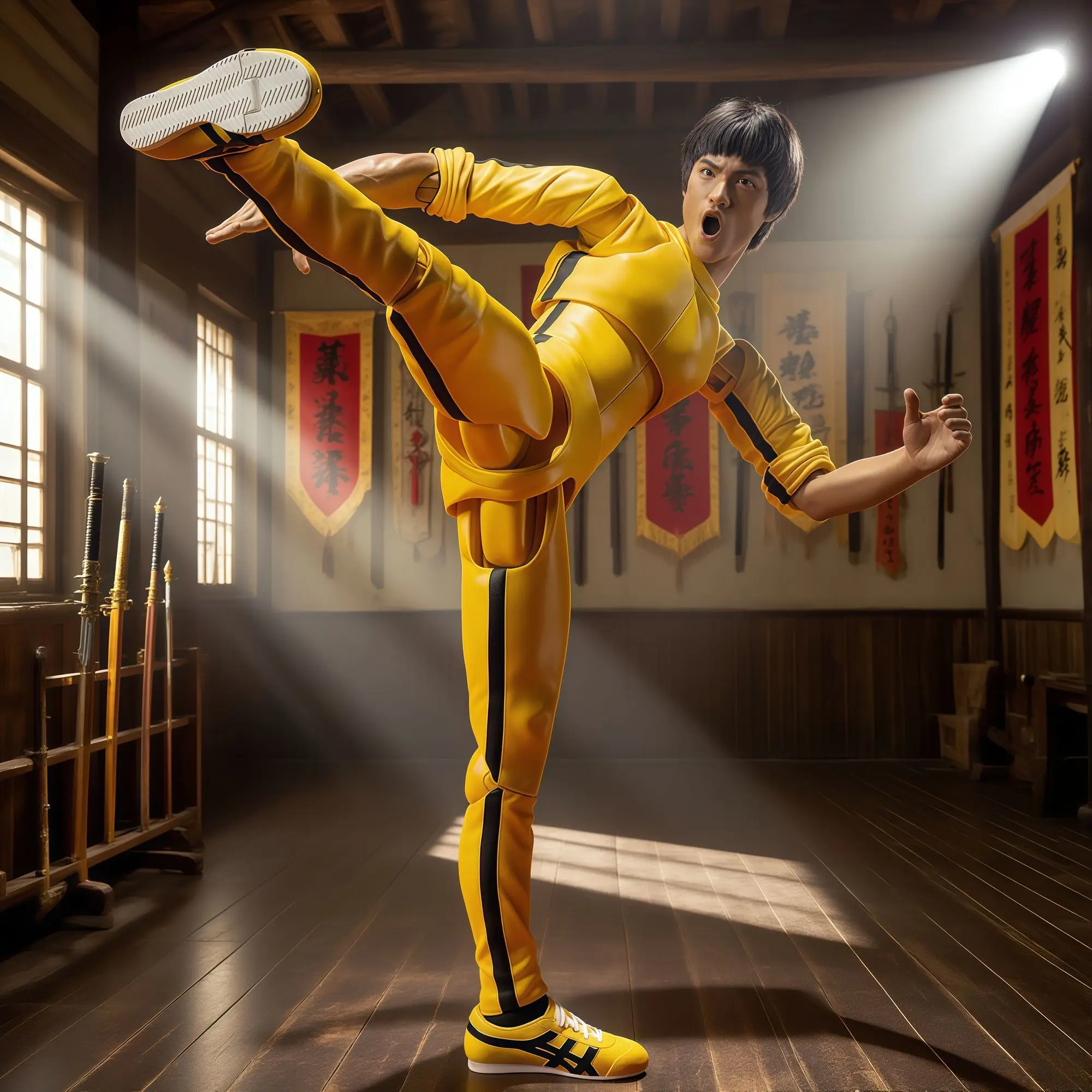 بروس لي الكونغفو عمل تمثال مشترك المنقولة جيت كون دو نموذج GK الشكل الطرفية الجدول حلية هدية جمع اللعب الهدايا