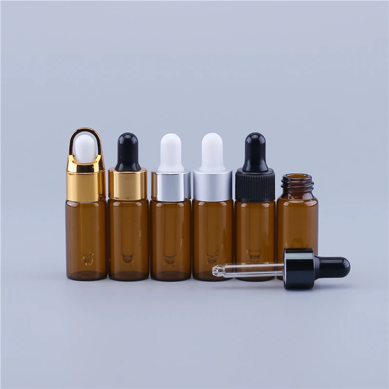 500pcs/lot 10ML Amber Reagent Eye Dropper Glass Aromatherapy Liquid Pipette Bottle Refillable Brown Bottles