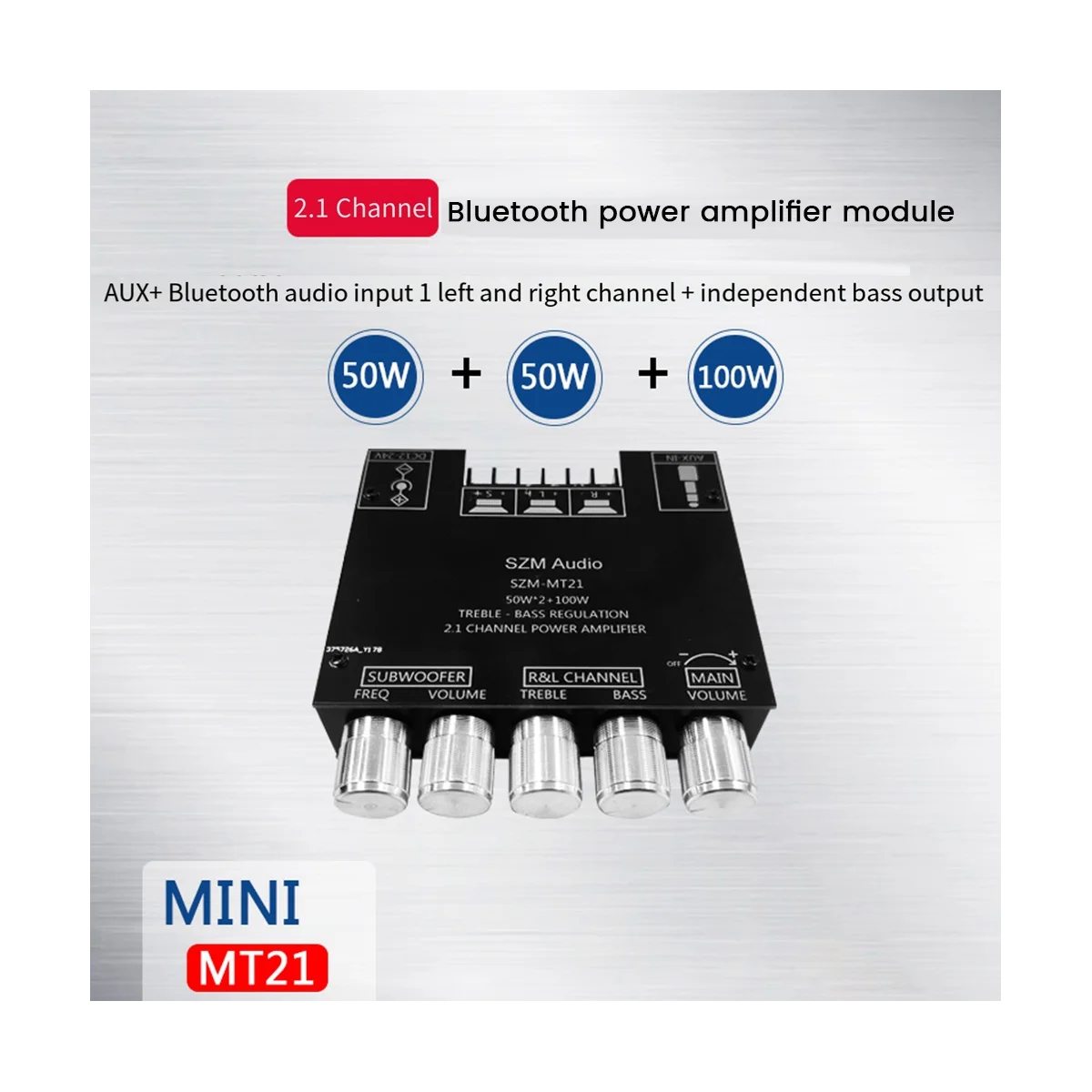 Carte d'amplificateur de puissance numérique Bluetooth, amplificateur haute puissance, technologie haute basse, canal 2.1, 50W x 2 + 100W