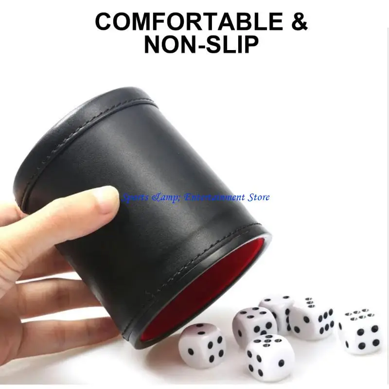 G7NF Bar Dices Shake Container For Professional Table Board Game Dices Cup PU Leather Stable Comfortable Hand Feeling