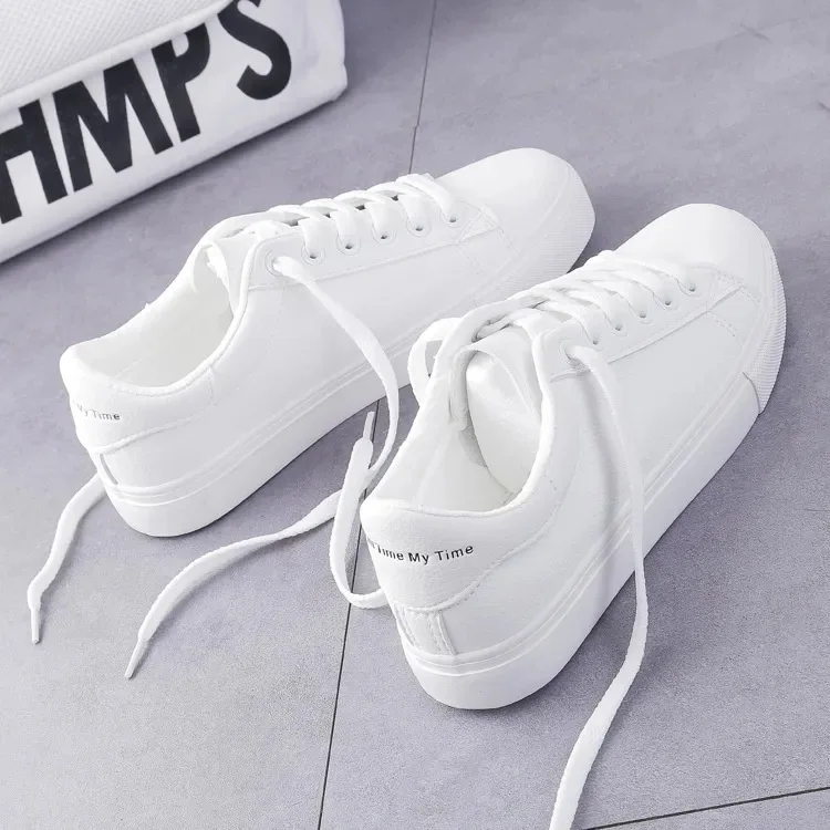 Women\'s Vulcanize Shoes Fashion Shoes  Spring New Casual Classic Solid Color PU Leather Shoes Women Casual White Shoes Sneakers