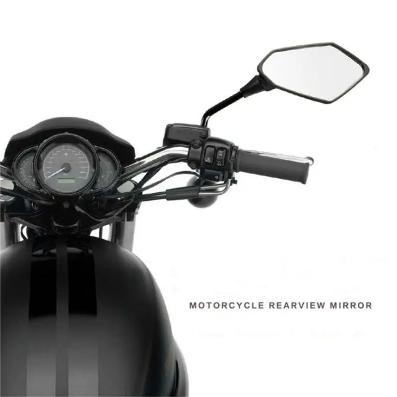 A03Z-Universal 4Pcs Motorcycle Big Size Rear View Mirror Black Motorcycle Chrome Scooter Rearview Rear View Side Mirror 8Mm