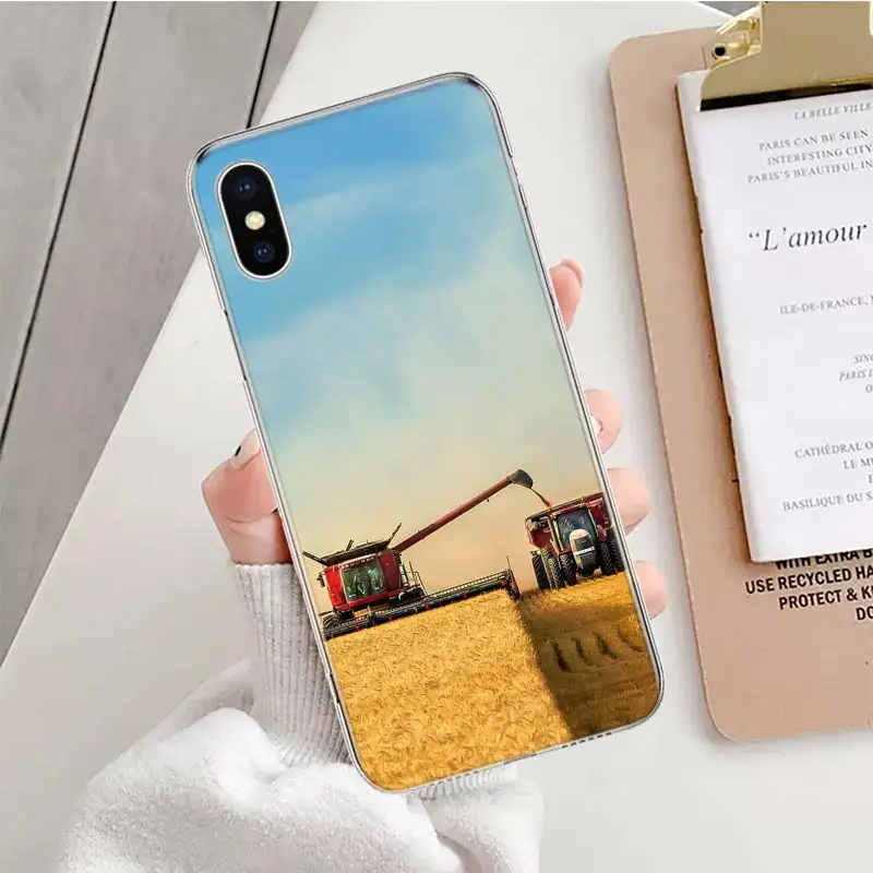 Farm Vehicle Tractor Soft Phone Case For iPhone 11 17 Air 17E 16E 16 Pro Max 15 + 14 Plus 13 12 Apple 7 SE 8 Fundas Coque 11 17