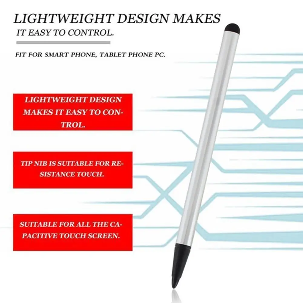 ปากกาหน้าจอแบบใช้คู่ ปากกาสมาร์ทโฟนอเนกประสงค์ ปากกาไอโอเอส เหมาะสำหรับแท็บเล็ตแอนดรอยด์ ปากกาแบบต้านทาน ปากกาแบบคาปาซิทีฟ ปากกาแบบโลหะ ปากกาแบบท่ออะลูมิเนียม