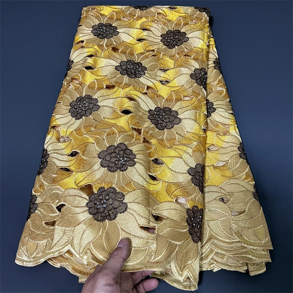 

Тюлевая кружевная ткань с чистой вышивкой для вечеринки и свадьбы, дамасское платье, хлопок, африканская, нигерия, высокое качество, мода, 5 ярдов