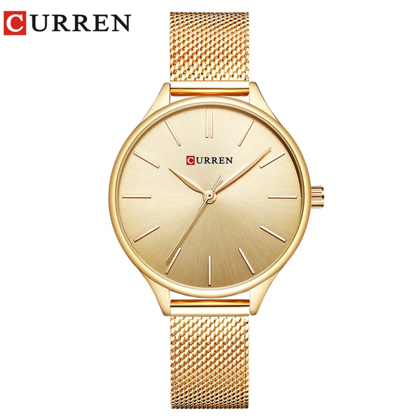CURREN Original Women's Luxury Watch Matte Dial Japanese Quartz Movement Stainless Steel Mesh Strap with Box