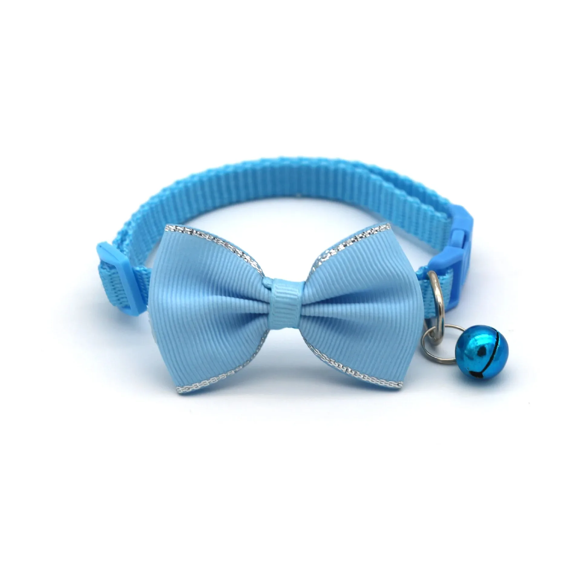 Cat Collar Solid Color Bowknot Puppy Chihuahua Collars with Bell Adjustable Safety Buckle Cats Bow Tie Pets Accessories