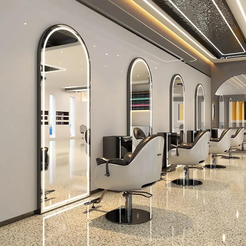 Hairdressing perm and dyeing Internet celebrity mirror cutting simple hair salon hairdressing salon one-sided barbershop mirror