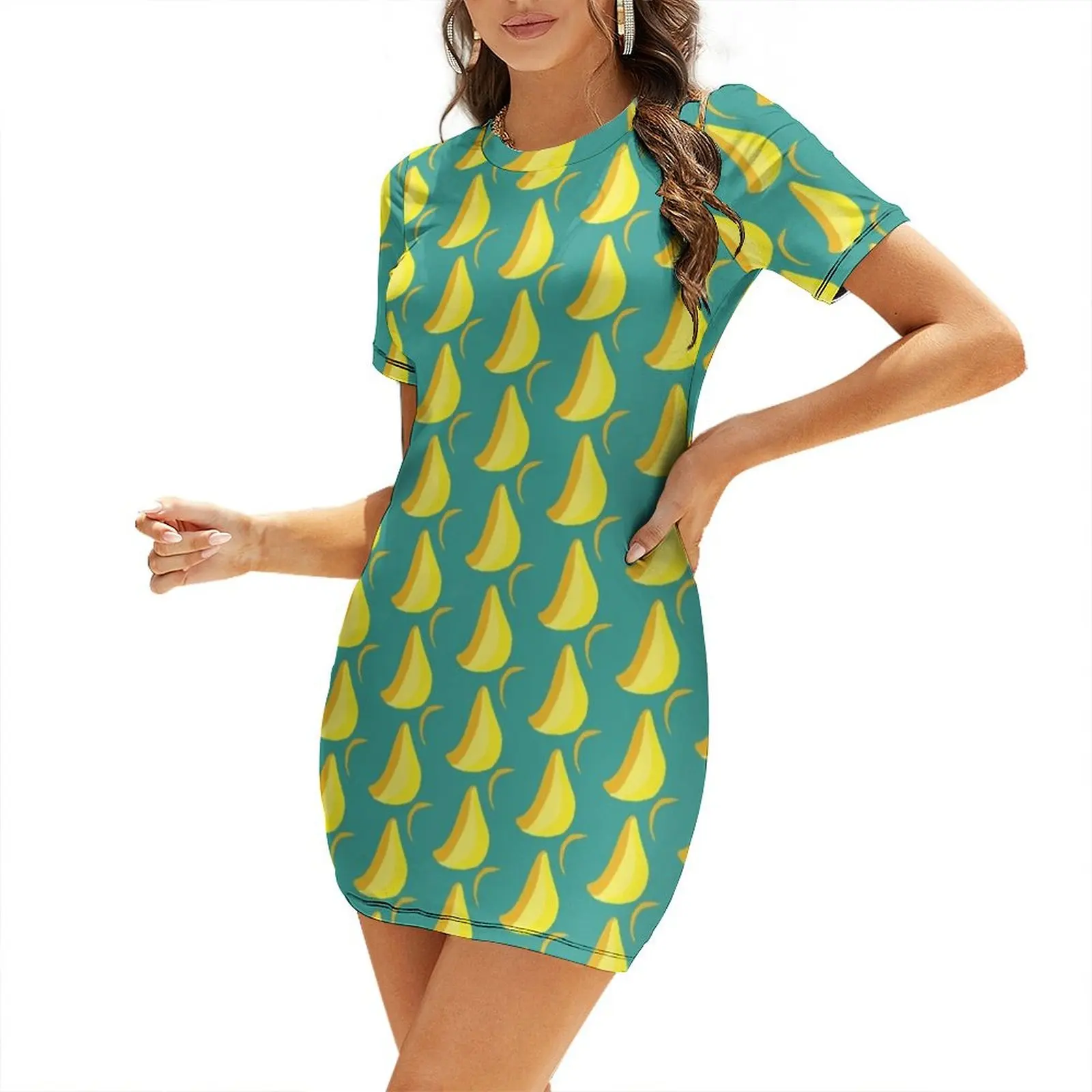 

Banana Boats Short-Sleeved Dress elegant chic women dresses promotion dresses summer woman 2025 Dress