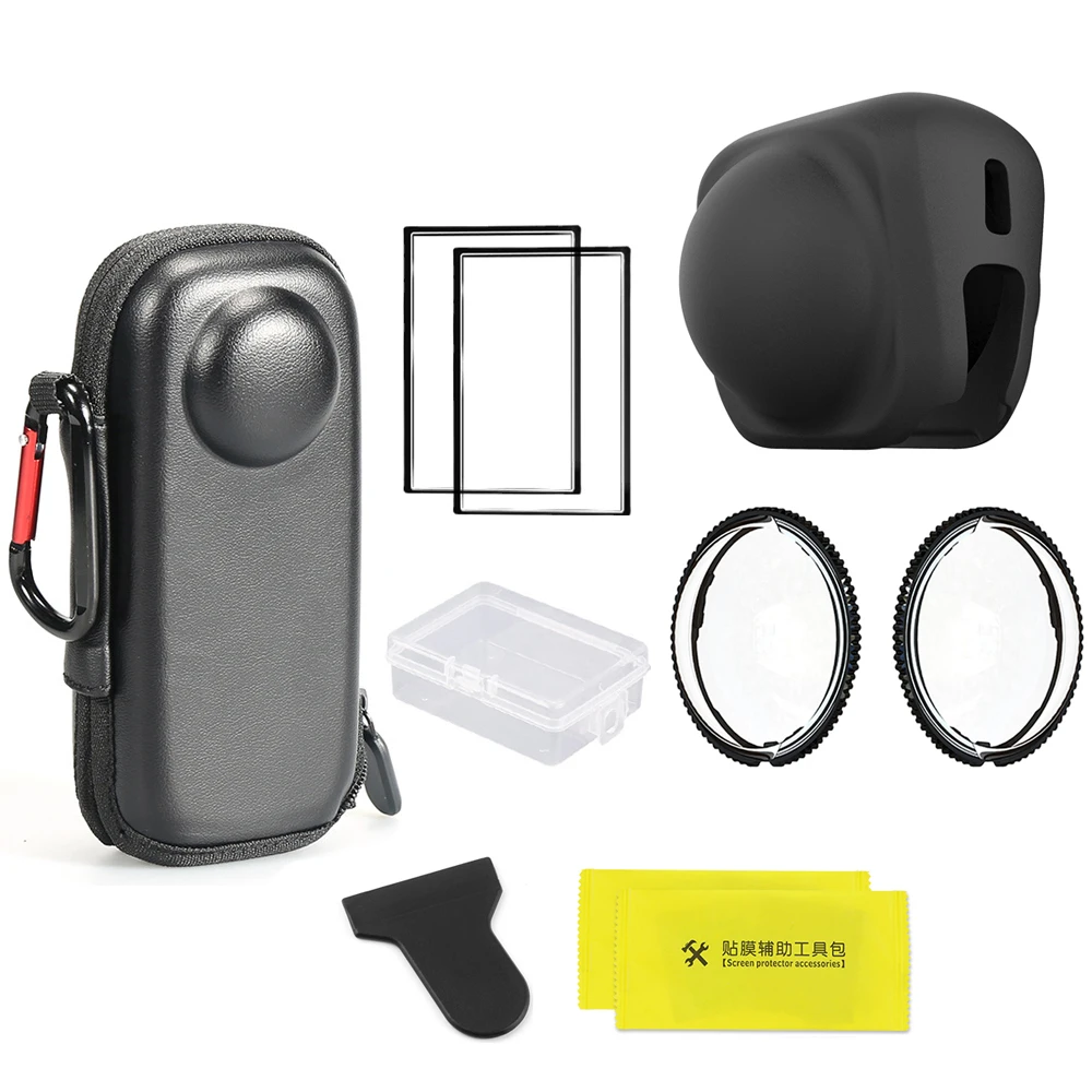 

For Insta360X5 Silicone Camera Protective Case Lens Protector Cap for Insta 360 X5 Tempered Glass Film Protective Camera Accesso