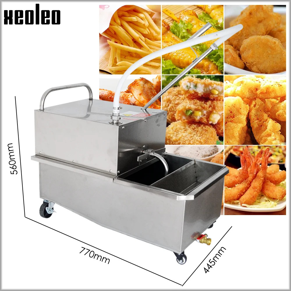 XEOLEO Electric Oil Filter Cooking Machine Filtering Truck for Wallace/KFC/Beckham Kitchen Food  Processor Low Water Pressure