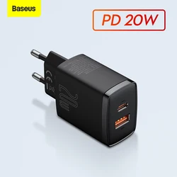 Baseus 20W USB Charger Type C Dual USB Fast Charging Adapter PD Charger Portable Travel Wall Charger For iphone 14 13 pro Xiaomi