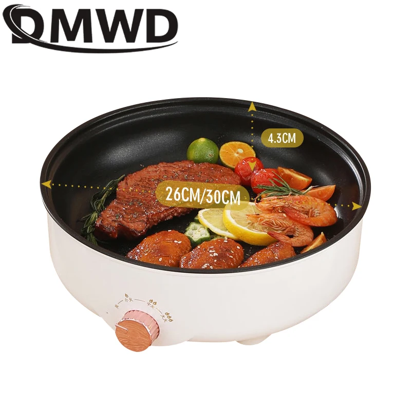 Multifunction Electric Barbecue Stove Steak Grill Non-stick Multicooker Skillet Eggs Soup Cooking Pot Hotpot Noodles Cooker EU