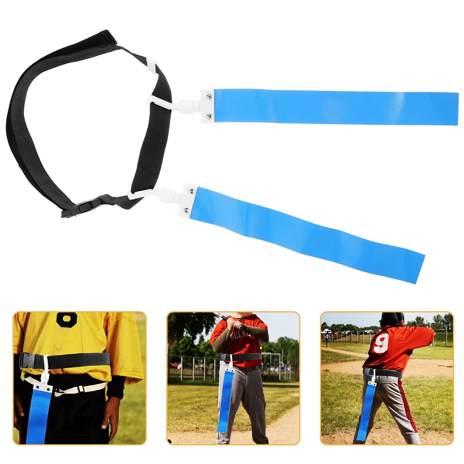 

Football Flag Belt Set Adjustable Moveable Flags Double Flags Belt Outdoor Football Game Rugby Equipment