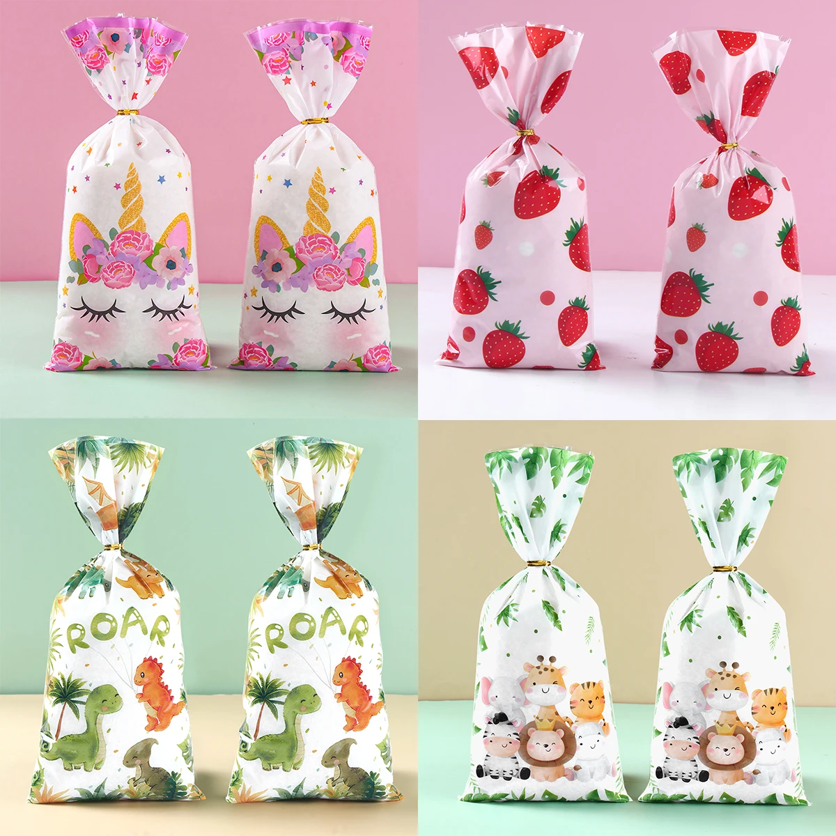 25/50/100pcs Unicorn Candy Bags Gift Packing Bags Birthday Party Decor Gift Bag for Guest Girl Birthday Supplies Baby Shower