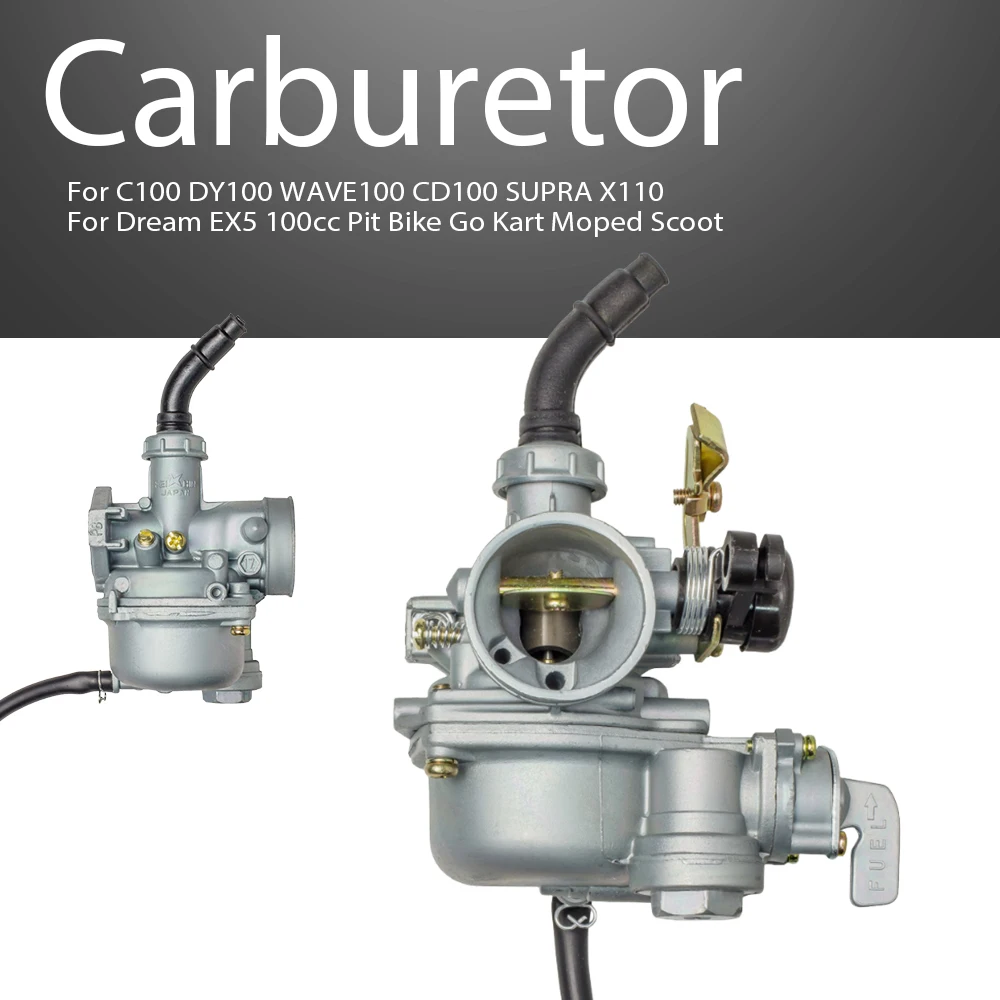 

PZ19 19mm Motorcycle Carburetor For C100 DY100 WAVE100 CD100 SUPRA X110 Dream EX5 100cc Pit Bike Go Kart Moped Scoot