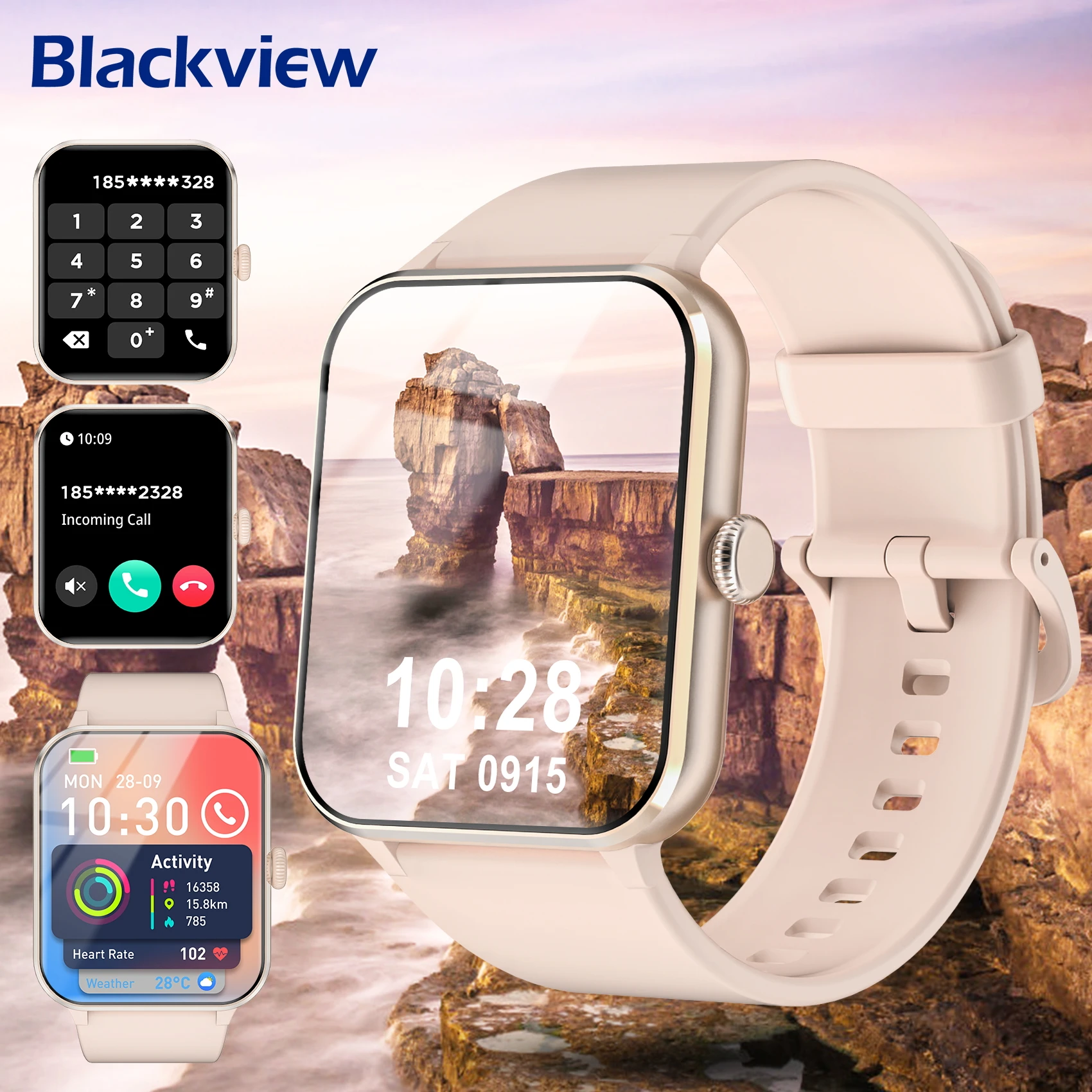 Blackview Smart Watch for Women 1.85” Full Touch HD Bluetooth Calling Smartwatch with Voice Assistant Fitness Tracking Watch