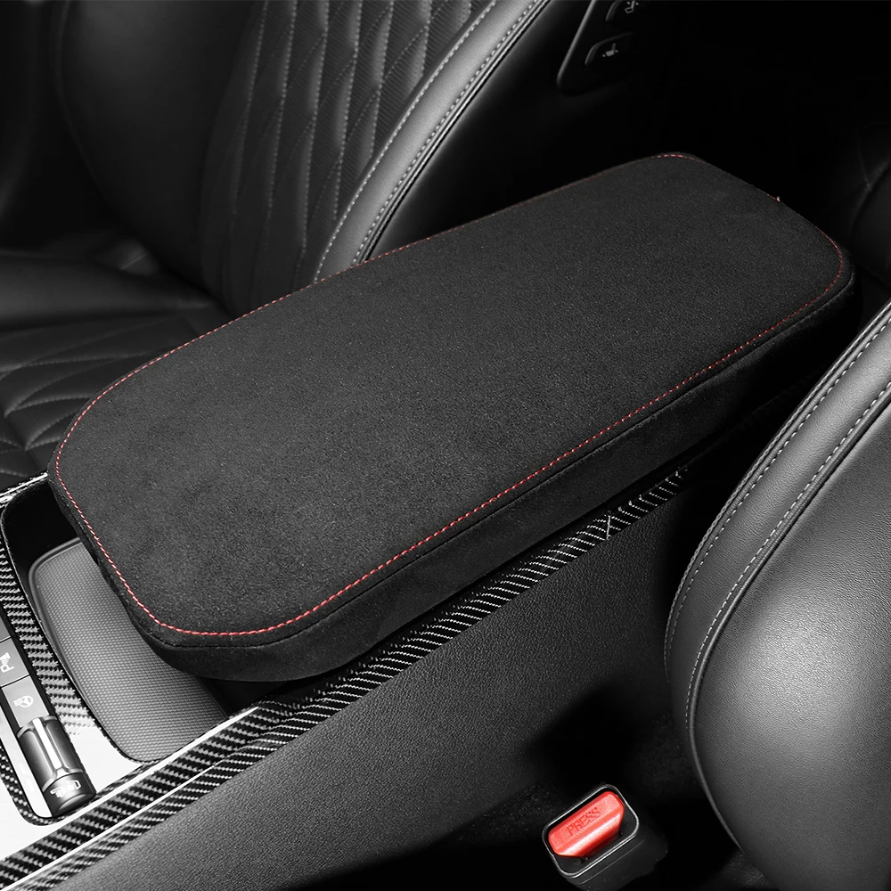 Passende Auto-Mittelkonsolen-Armlehnenbox Schwarze Velours-Schutzhülle für Kia Stinger 2018-2023 Innenraum-Zubehör LHD RHD – Detail 2